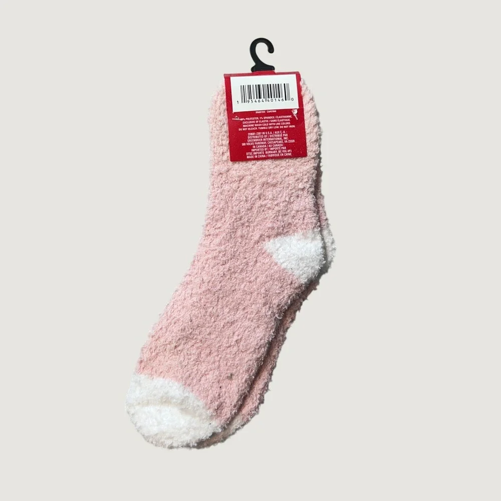 Snugadoo Socks Womens 5-9 Pink Aloe Infused Fuzzy Crew Soft Cozy Loungewear